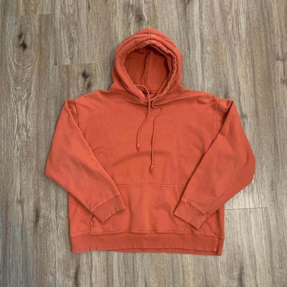 John Galt pullover hoodie sweatshirt in orange - size small womens